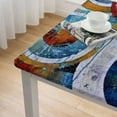 thumbnail image 5 of Acheng Circles Lines Colors Square Table Cloth 100% Polyester Fiber 46*46, 5 of 8