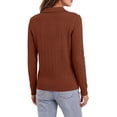 thumbnail image 4 of Sundazz Womens Cable Knit Sweaters Long Sleeve V Neck Pullover Fall Winter Sweater Tops Casual Polo Shirts, 4 of 9