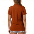 thumbnail image 4 of Nestiefly Women's Polo Shirts Short Sleeve Button Down Collared Shirts Business Casual Tops Athletic Tennis Golf Blouses Vermilion XXL, 4 of 5