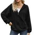 thumbnail image 4 of Mrat Womens Cardigan Pocket Long Sleeve Lightweight Cardigan Sweater Cardigan for Women Lightweight Loose Tops Loose Hooded Sweater Women's Coat Tunic Tank Tops for Women Black 2XL, 4 of 5