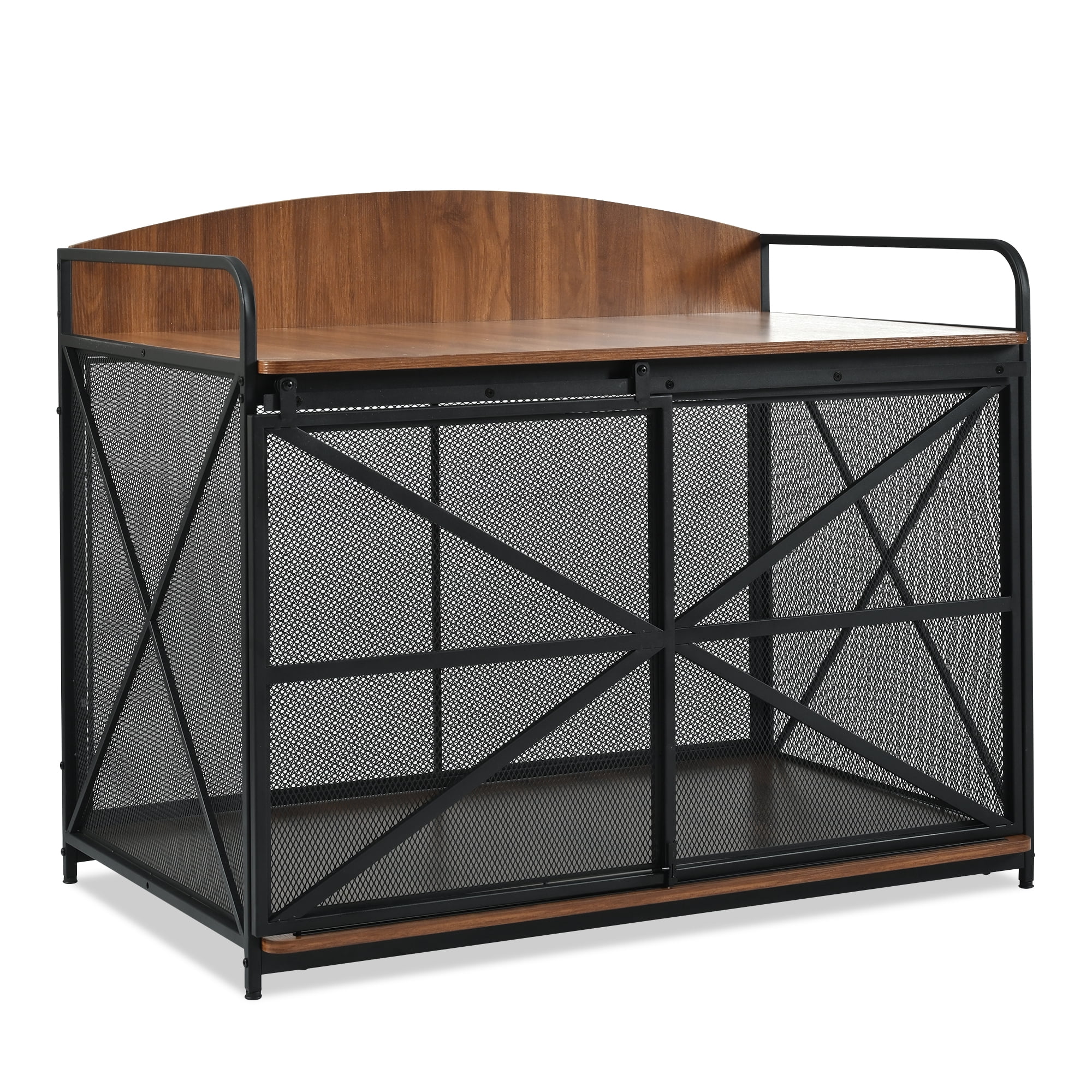 Heavy Duty Large Dog Crate Furniture for Large Medium Dog, Farmhouse Wooden Dog Kennel Indoor End Table, Decorative Pet House for Large Dogs