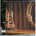 thumbnail image 4 of Ambesonne Western Shower Curtain, Cowboy Wild Sports, 69"Wx75"L, Umber Brown, 4 of 5