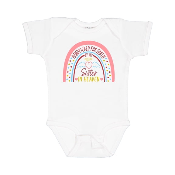 Inktastic Handpicked for Earth by My Sister in Heaven Rainbow Boys or Girls Baby Bodysuit