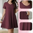thumbnail image 3 of Anyshow Womens Summer Casual Tshirt Dress 2025 Short Sleeve Loose Swing Sundresses with Pockets, 3 of 9