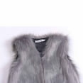 thumbnail image 5 of Rohuuque Women's Long Faux Fur Vest Mid Length Sleeveless Coat Plush Lined Winter Warmth Outerwear Casual Wear Gray, 5 of 6
