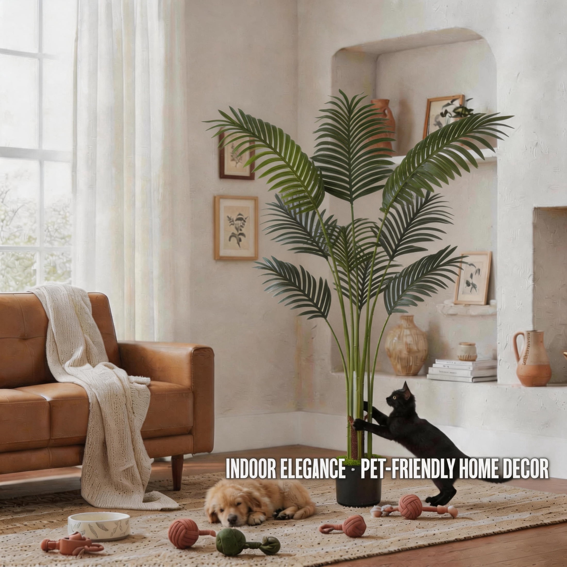 Artificial Plant Fake Tropical Tree for Indoor Outdoor Perfect Faux Plants for Home Garden Office Store