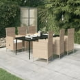 thumbnail image 1 of vidaXL 7 Piece Garden Dining Set with Cushions Beige, 1 of 5