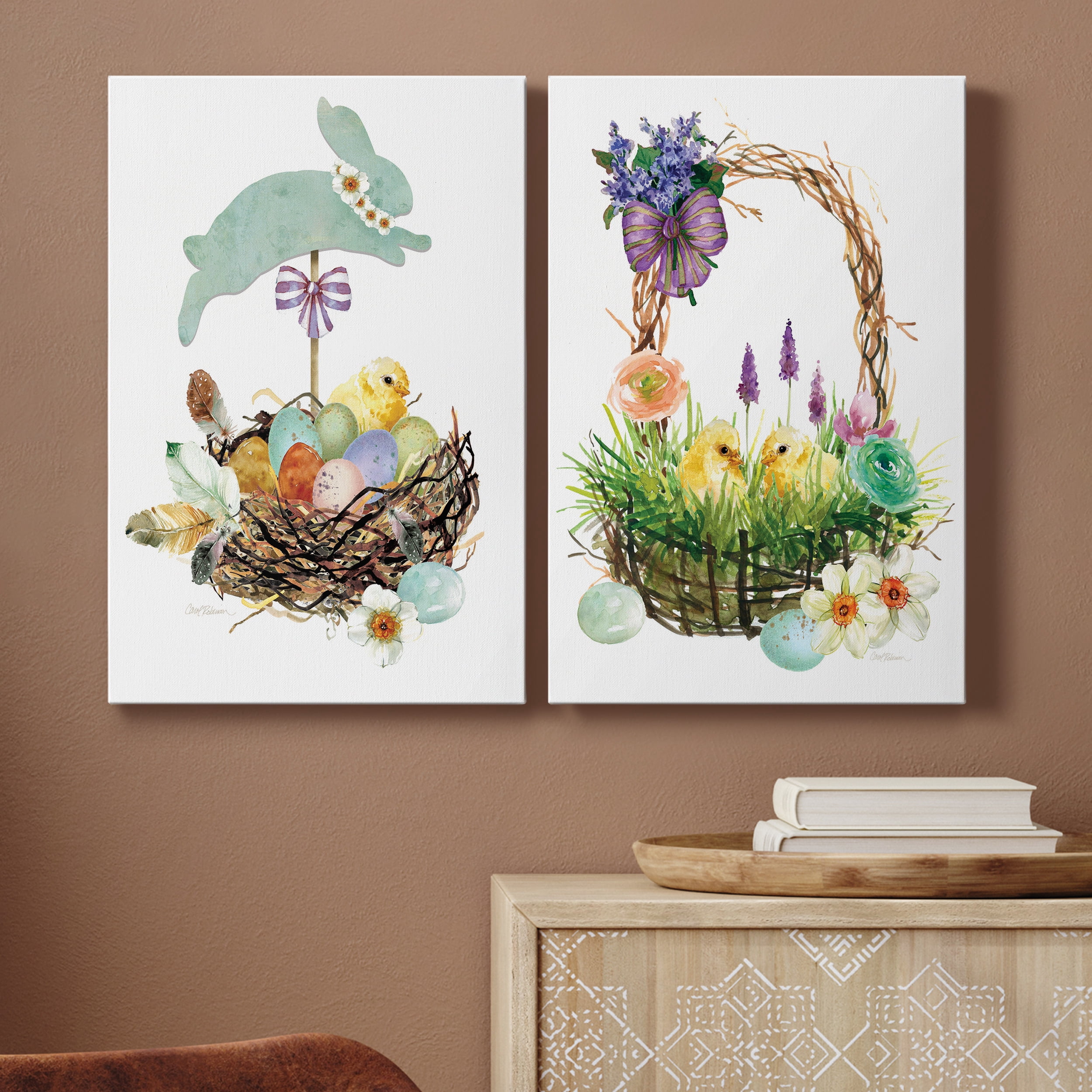 Bunny Hop Premium Gallery Wrapped Canvas - Ready to Hang - Set of 2 - 40 x 60 Each