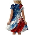 thumbnail image 6 of Gubotare Usa Flag Dress Girls Twirl Dress Girls Short Sleeve Twirly Skater Dress Tie Dye (Blue,Size 4-5 Years), 6 of 6