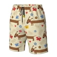 thumbnail image 4 of Fotbe Dachshund Dog And Flower Trajes de Baño Estampados para Hombre, Shorts de Verano de Secado Rápido, Ropa de Playa, Bañadores-Large, 4 of 6