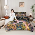 thumbnail image 4 of Castle Fairy Pink Leopard Twin Comforter Sets,Boho Starry Sky Bedding Set, 4 of 8
