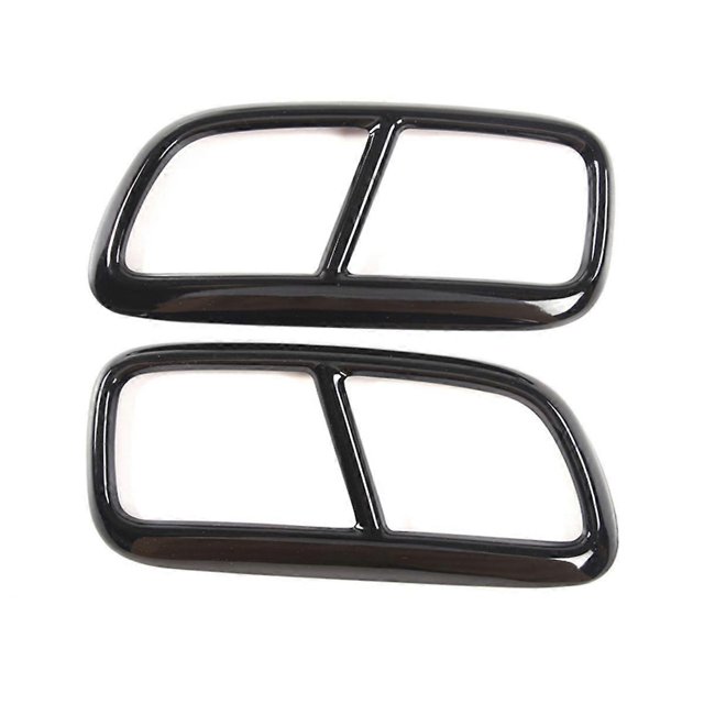 Black Stainless Steel Pipe Throat Exhaust Outputs Tail Frame Trim Cover for XC90 Exterior Accessories, 2Pcs