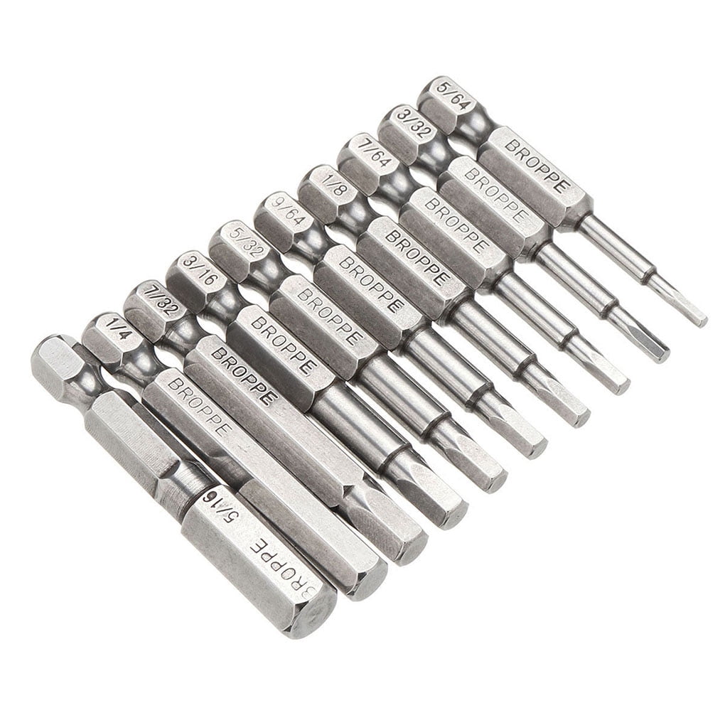 Fgyhty 10PCS 50mm 1/4 Inch Hex Wrench Head Long Allen Bit Drill Quick Release Impact Driver Replacement 