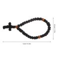 thumbnail image 2 of Prayer Braided Cross Bracelet with Wooden Beads for Praying Black, 2 of 4