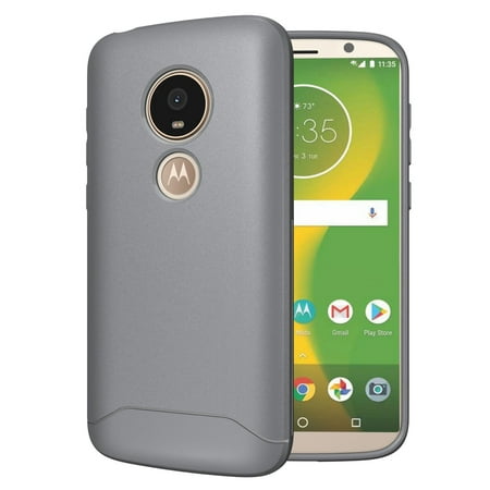 Motorola Moto E5 Play Case, TUDIA [Arch S] Pocket Free Carrying Full Body Rugged Shock Absorbing Slim Extreme Protection TPU Bumpers Phone Case for Motorola Moto E5 Play (Gray)