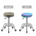 thumbnail image 3 of Blue Green Glitter Texture Round Bar Stool Seat Covers, Elastic Round Chair Cover Stool Seat Slipcover Bar Stool Cushions Round Pad for 12-14 inch, 3 of 5