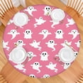 thumbnail image 2 of Halloween Elastic Tablecloth - Spooky Ghost Pumpkin Skull Print Waterproof Fitted Round Table Cover,52 inch Round Elastic Tablecloth, 2 of 7