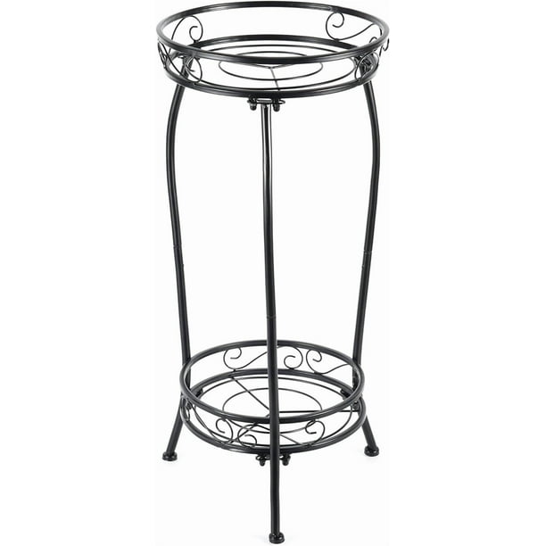 Soporte para Plantas, Base para Macetas Metálica de 2 Niveles de 21.7 Pulgadas, Soportes para Macetas, Porta Macetas, Maceteros, Estante para Macetas