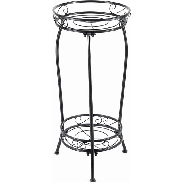 Soporte para Plantas, Base para Macetas Metálica de 2 Niveles de 21.7 Pulgadas, Soportes para Macetas, Porta Macetas, Maceteros, Estante para Macetas