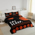 thumbnail image 3 of Basketball Comforter Set Twin Size Sports Bedding Sets Basketball Ball Print Bedding Comforter Sets Basketball Court Decor Down Comforter Sports Basketball Player Games Duvet Insert, 3 of 7