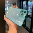 thumbnail image 2 of Compatible with iPhone 11 Pro Max Case for Women Girls, Glitter Luxury Cute Flexible Plating, Shockproof Full Camera Lens Protective Phone Cases for iPhone 11 Pro Max Cute 6.5''- Green, 2 of 12