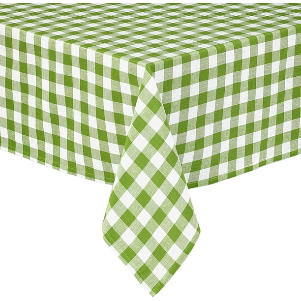 Country Rustic Buffalo Plaid Cotton Fabric Tablecloth by Home Bargains ...