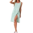 thumbnail image 2 of Inspire Chic Toalla de Ducha para Mujeres, Bata con Correa, Vestido Sin Mangas Usable con Botones y Bolsillos, Spa M Verde, 2 of 6