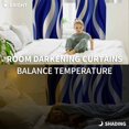 thumbnail image 5 of Blue Moire Blackout Curtains for Bedroom/Living Room, Thermal Insulated Kitchen Curtains, Classic Modern Abstract Art Elegant Grommet Darkening Window Treatment Drapes 27.5"x39"x2, 5 of 8