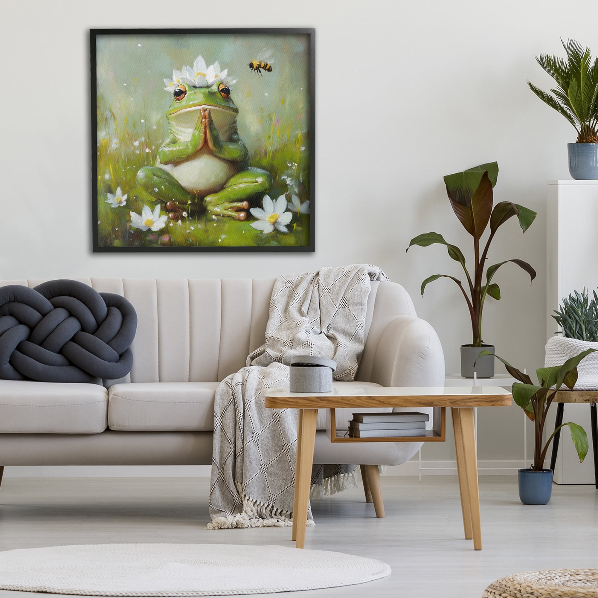 Stupell Industries Buddha Bullfrog Meditation Black Framed Giclee Art, design by Tina LeCour