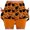 Orange, variant on Halloween Mid Rise Culottes Women's Athleisure Two Piece Culottes with Pockets Slit Skirt