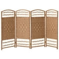 thumbnail image 2 of Red Lantern 3 ft. Short Fiber Weave Folding Screen - Natural - 4 Panels, 2 of 7