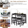 thumbnail image 4 of Counter Height Table Set of 5, Breakfast Bar Table and Stool Set, Minimalist Dining Table with Backless Stools, Wood Top Pub Table & Chair Set for Kitchen Apartment Bistro - Space Saving, 4 of 9