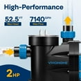 thumbnail image 6 of SPECSTAR 2.0 HP Powerful Self Primming 7140 GPH Swimming Pool Pump w/Timer for in/Above Ground Pool 1.5" & 2.0'' Intlet Energy Saving w/Strainer Basket, 6 of 9