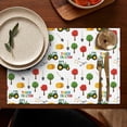 thumbnail image 5 of Cartoon Tractors Hay Bales White Pattern Summer Placemats Table Placemats Set Of 4-Linen Kitchen Washable Placemats Table Mats 11.8"x17.7" Non-Slip Heat Resistant, 5 of 6