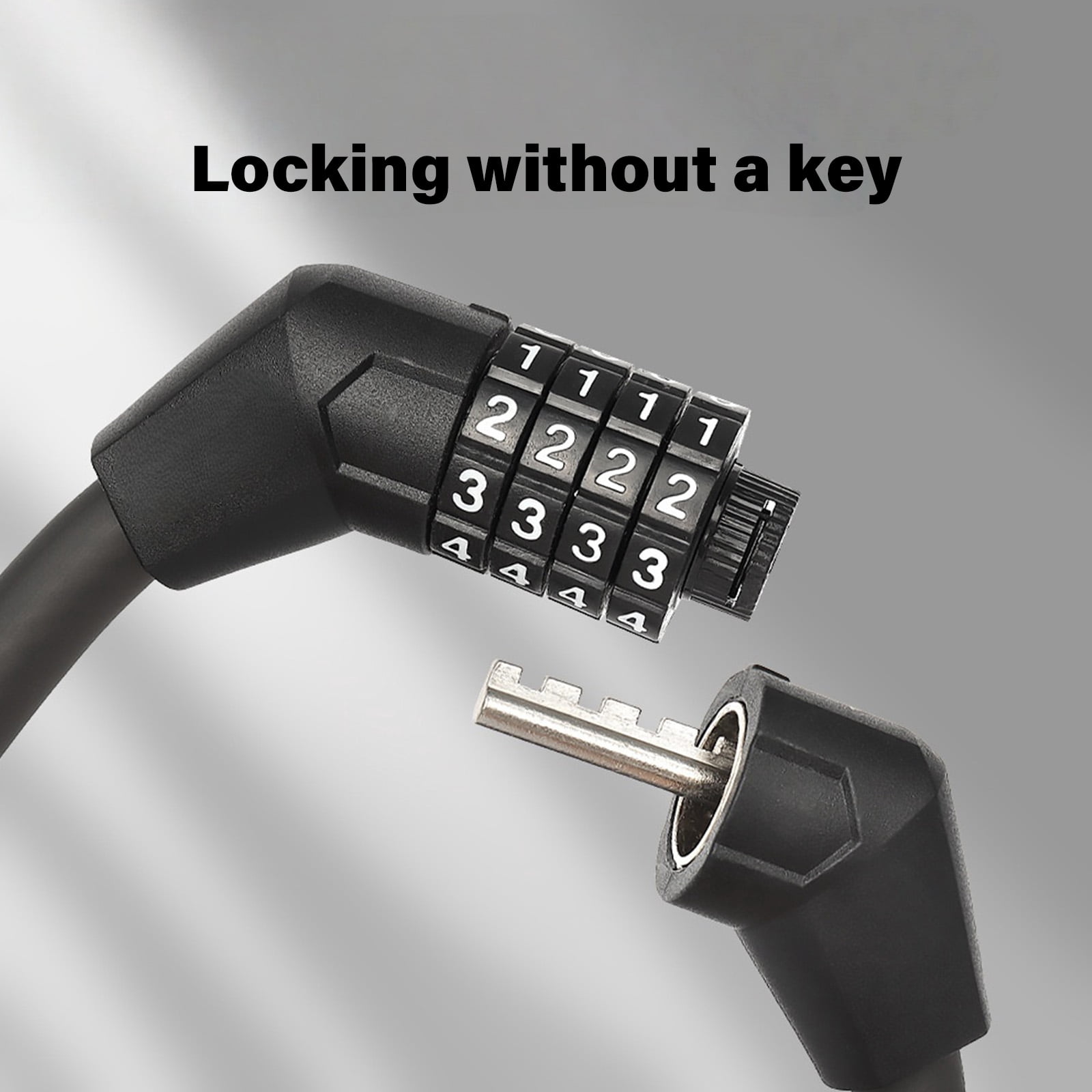 Portable Bicycles 4 Digit Security Password Lock High Security Padlock AntiTheft Bicycles Cable Locks for Mountain Bike
