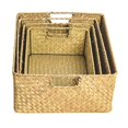thumbnail image 2 of Handmade Seaweed Storage Basket Woven Storage Box with Handle for Home Kitchen Office, 2 of 9