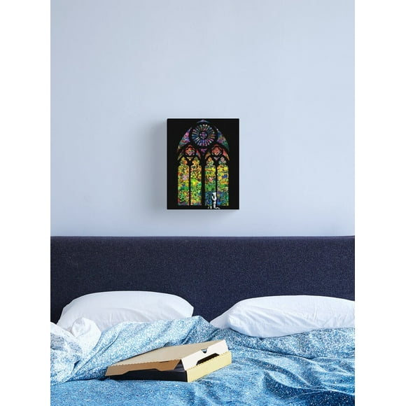 Aaroca Banksy Stained Glass Church Window Canvas Print Canvas Posters