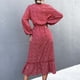 thumbnail image 5 of Vestido de mujer primavera/verano con cordones y cuello en V floral vestido suelto falda oscilante Wmkox8yi  FGJ1651, 5 of 6