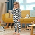 thumbnail image 5 of joogoo Chess Checkered Pattern Plaid 2 Piece Long Sleeve Tee and Pants Cotton Pajama Set 3T, 5 of 7