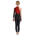 thumbnail image 2 of Haitryli Kids Girls Shiny Rhinestone One Shoulder Gymnastics Leotard Full Body Skating Jumpsuit Dance Bodysuit Unitard Burgundy 10, 2 of 5