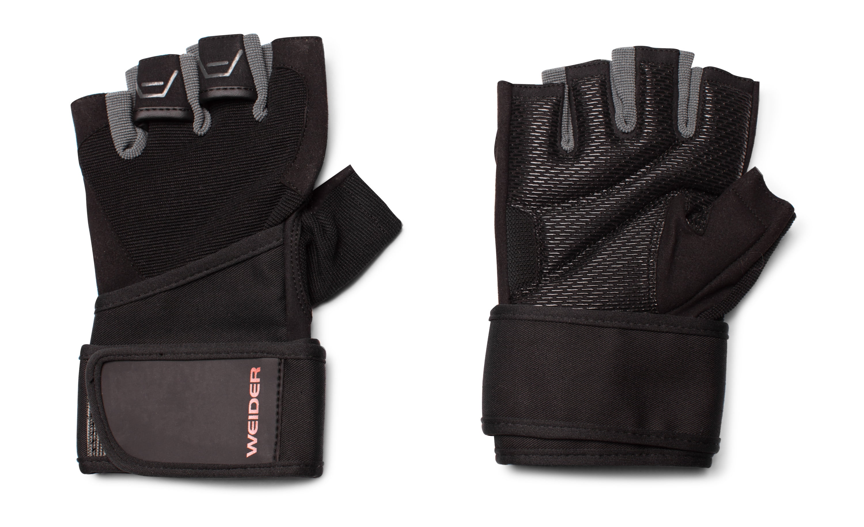 New Weightlifting-Gloves-Heavy-Duty-Gym-Power-Training-Long-Wrist-Strap-Black 