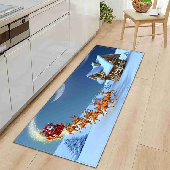 Christmas Memory Cotton Rugs, Non-slip Comfort Floor Mat, Bath Absorbent Pad, Living Room Bedroom Bathroom Decor