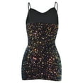 thumbnail image 4 of Bodycon Dresses for Women Short Sparkly Glitter V Neck Spaghetti Strap Dress Formal Party Prom Slimming Gowns Multicolor L, 4 of 6