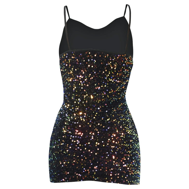 Cocktail Dresses for Women Dgankt Women's Sexy Sequin Glitter Sparkle Deep  V Neck Halter Backless Bodycon Mini Dress Evening Party Cocktail Ruched  Wrap Dresses - Walmart.com