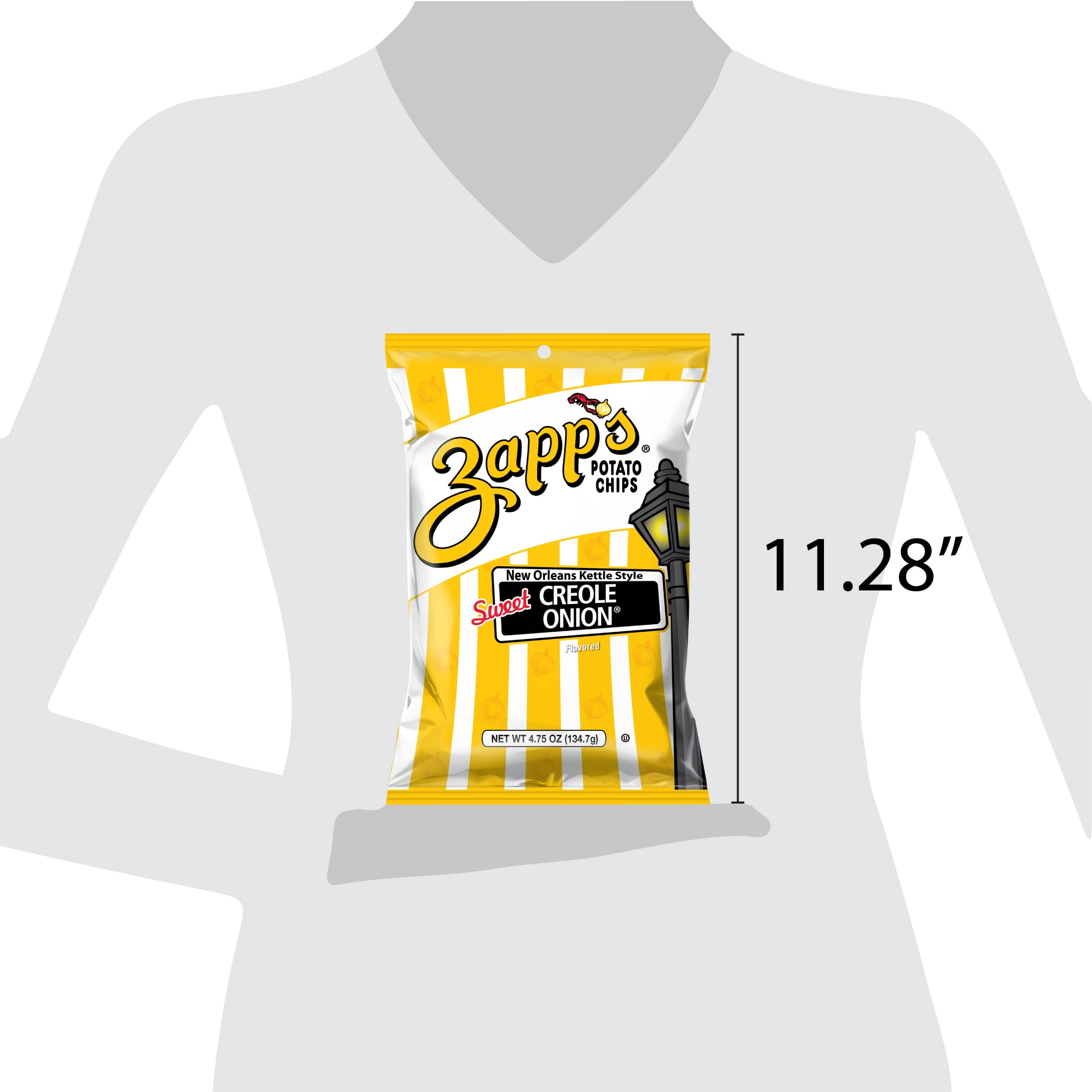 Zapp's Sweet Creole Onion New Orleans Kettle Style Potato Chips, Gluten-Free, 4.75 oz Bag