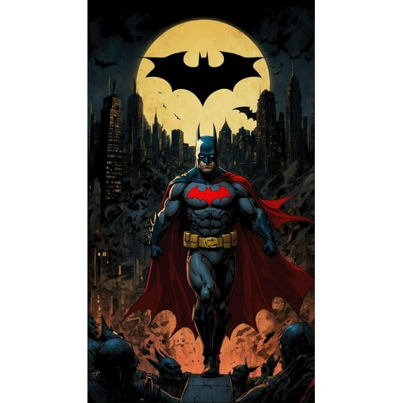Batman DIY 5D Diamond Painting Kits for Adults Justice Full Round Drill (12x16 inch) Diamond Crystal Gem Arts Painting Craft for Home Wall Decor