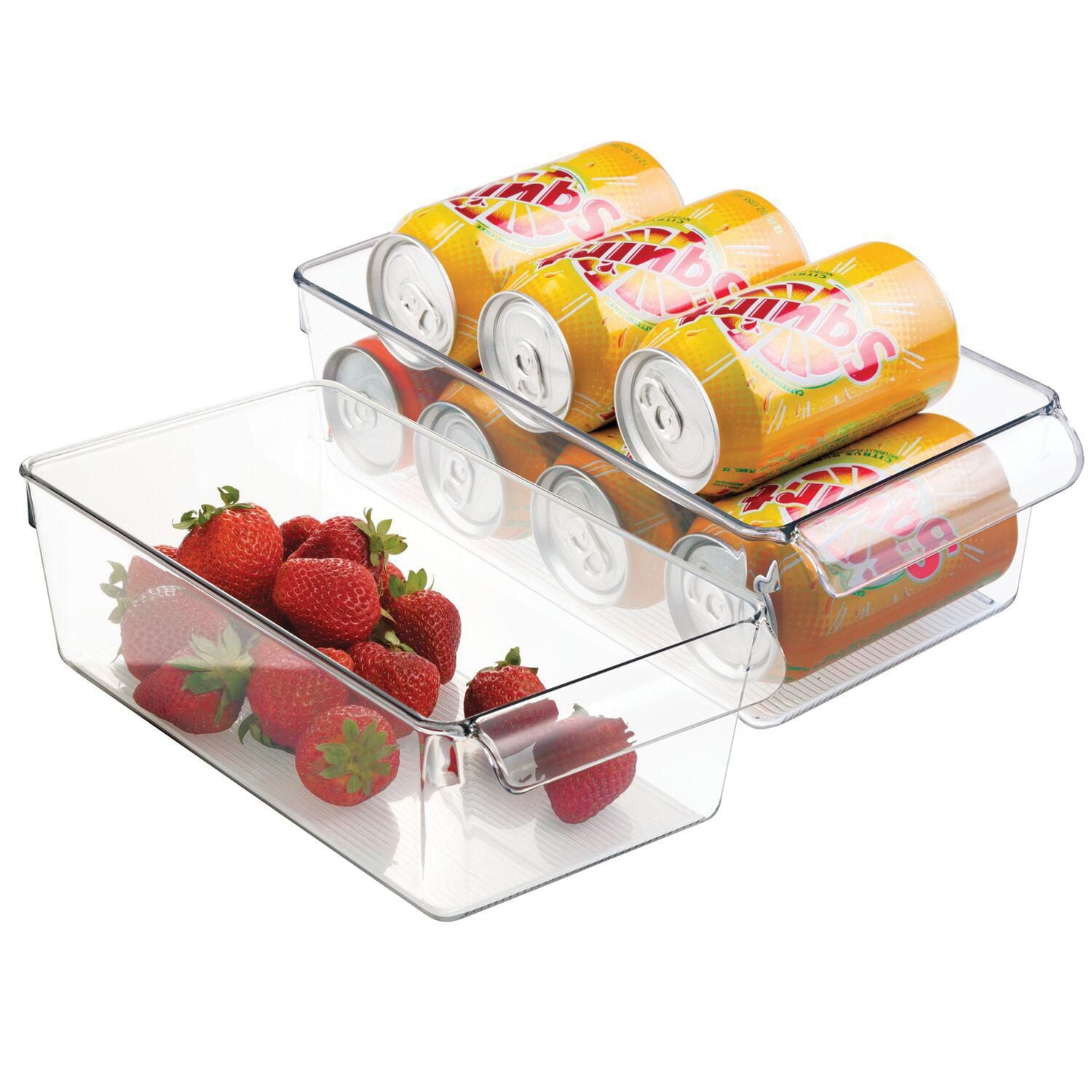 iDesign Linus Clear BPA-Free Plastic Fridge and Freezer Storage Organizer Bin with Handle for Kitchen, Pantry, Office, Bathroom, 11.5" x 6" x 3.5"