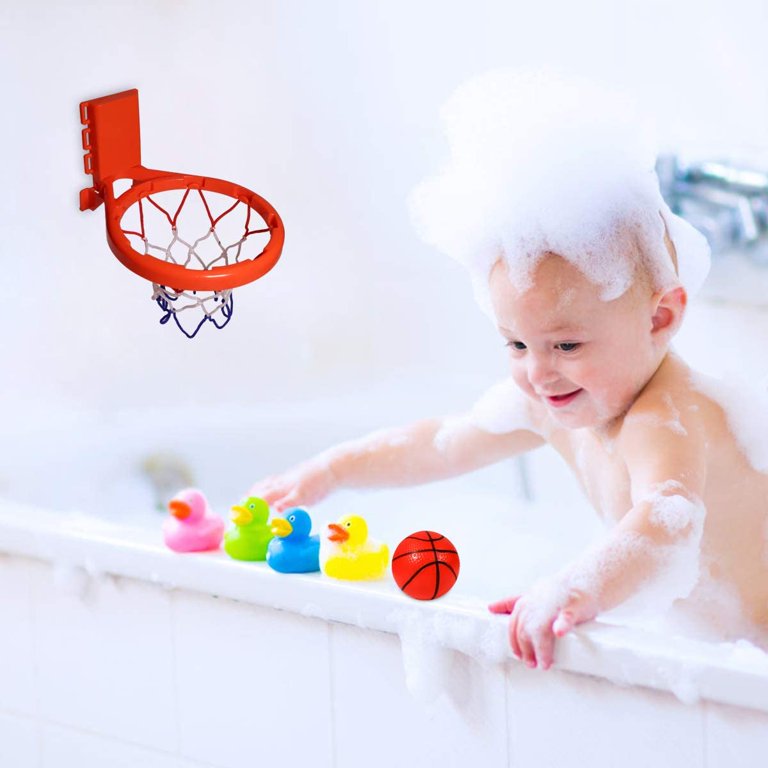 Bath Toys for Kids,Bathtub Basketball Hoop & Balls Set Toddlers Bath Toys  Playset with 3 Soft Balls Cyfie 