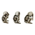thumbnail image 6 of Squatting See Hear Speak No Evil Grinning Skeletons Shelf Sitter Figurines Set, 6 of 8
