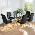 thumbnail image 4 of Kithkasa High Back Velvet Dining Chairs for Dining Room, Gold Legged, Set of 2, Black, 4 of 9